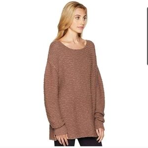 Free People Menace Tunic Cozy Brown Knit Sweater Size Small
